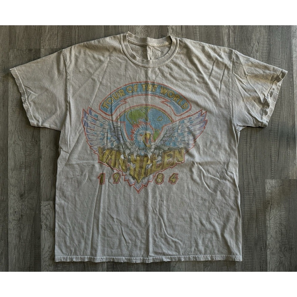 Vtg 1984 Van Halen‎ Tour Of  The World Concert Men Large Graphic